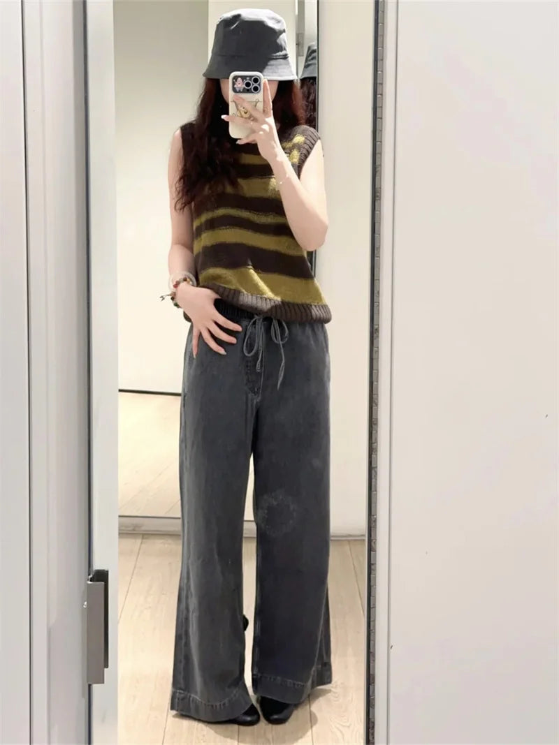 Vintage Stripes Sleeveless Knit Vest – Dreamy Soulmate Streetwear | same ANTHEM