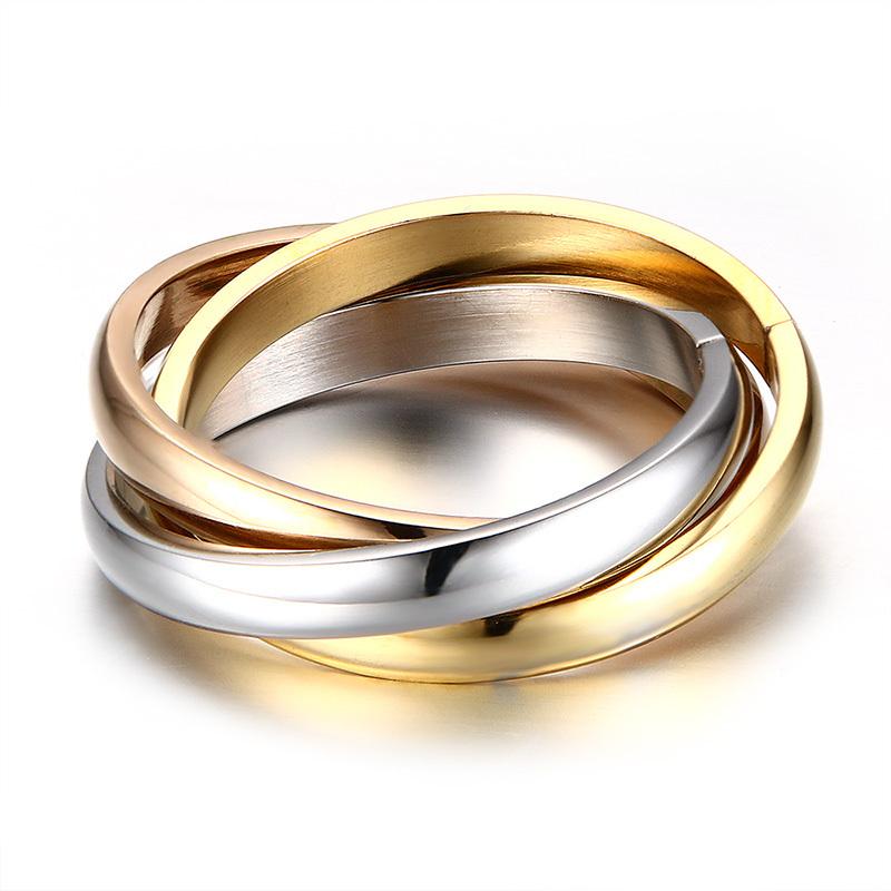 Vnox 3-Ring Set for Women – Classic Soulmate Streetwear Jewelry | same ANTHEM.