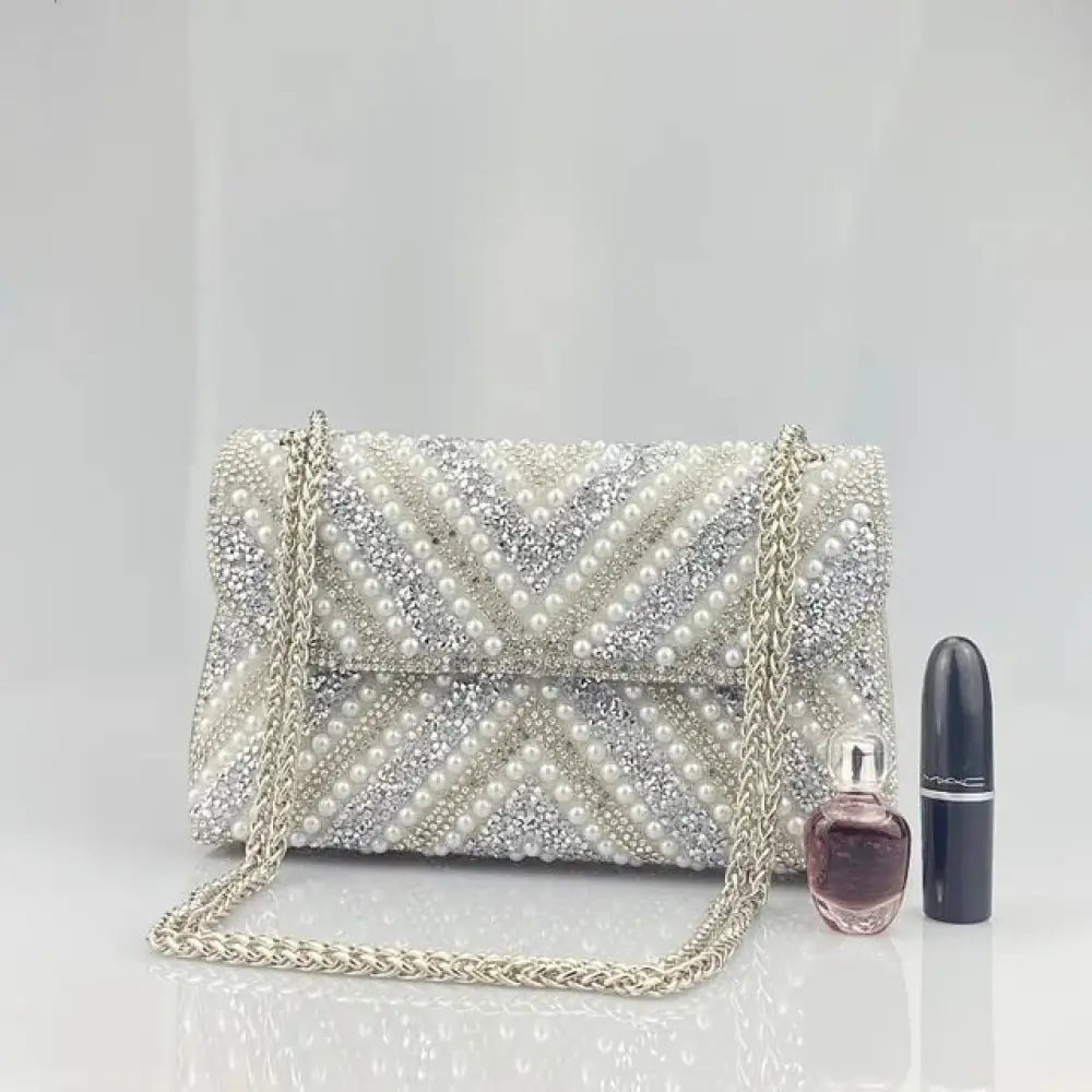Water Diamond Underarm Handheld Bag | same ANTHEM. Luxe Soulmate Streetwear - Silver