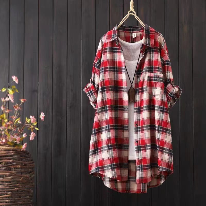 Wear Your Story | Chic Plaid Shirt Coat for Soulmates & Friends | same ANTHEM - Red / L