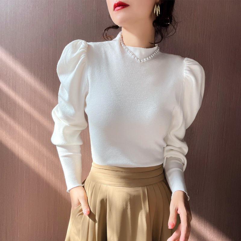 Wear Your Story | Chic Puff Sleeve Wool Pullover for Lovers & Friends | same ANTHEM - White / Free Size