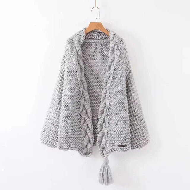 White Tassel Knit Cardigan for Women | same ANTHEM. Soulmate Streetwear - GRAY / one size