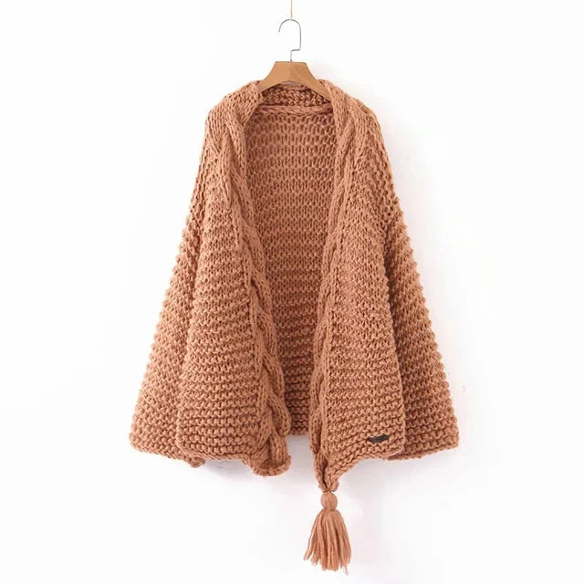 White Tassel Knit Cardigan for Women | same ANTHEM. Soulmate Streetwear - Khaki / one size