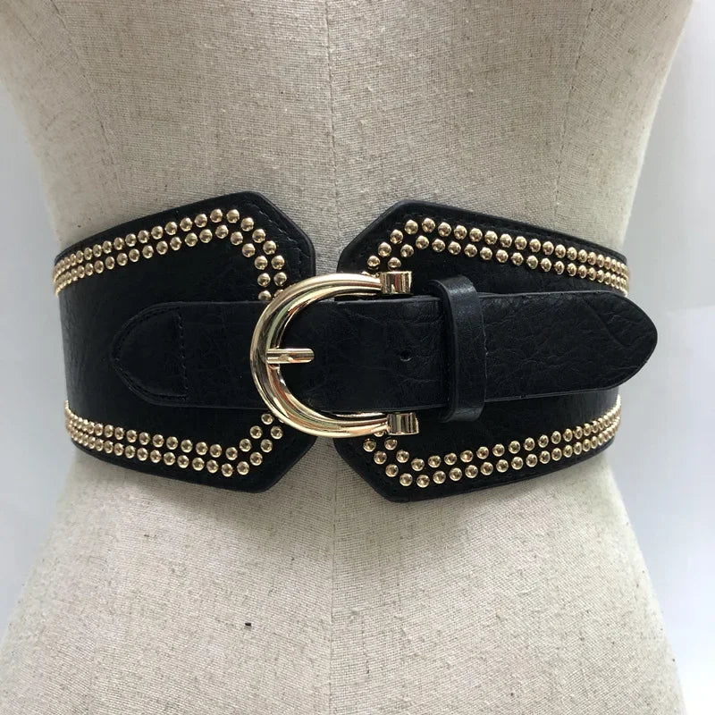 Wide Corset Luxury Rivet Pin BuckleBelt | same ANTHEM.