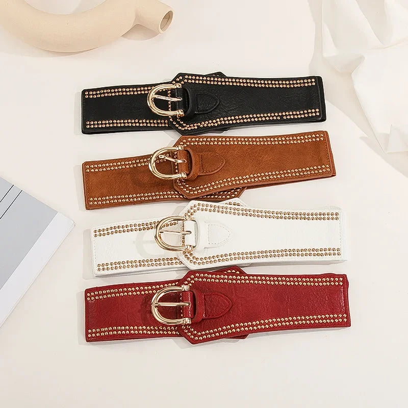 Wide Corset Luxury Rivet Pin BuckleBelt | same ANTHEM.