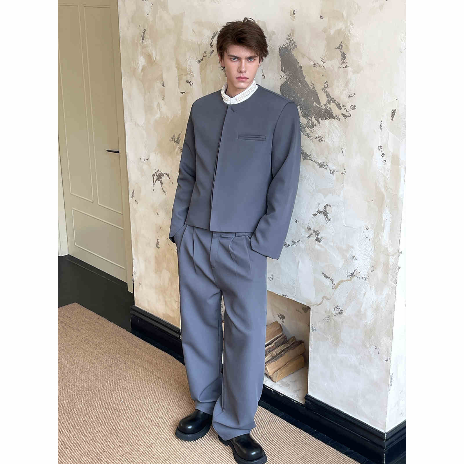 Wide-Shoulder Suit Set for Men – Korean-Inspired Elegance | same ANTHEM