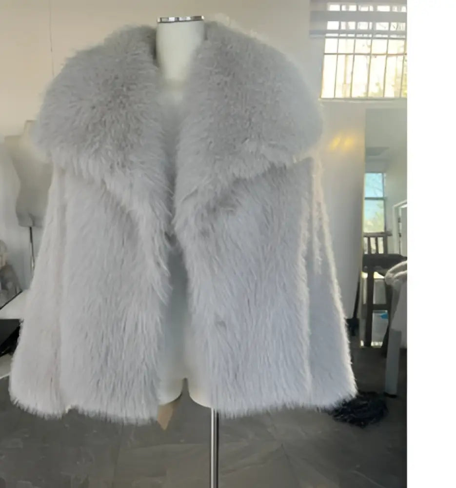 Winter Plush Lapel Coat for Soulmates & Chosen Family | same ANTHEM - Light Gray / L