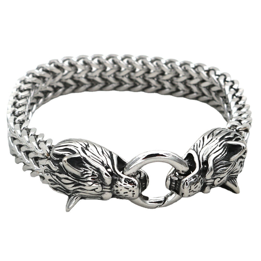 Wolf Head Titanium Steel Bracelet for Men – same ANTHEM. Soulmate Streetwear