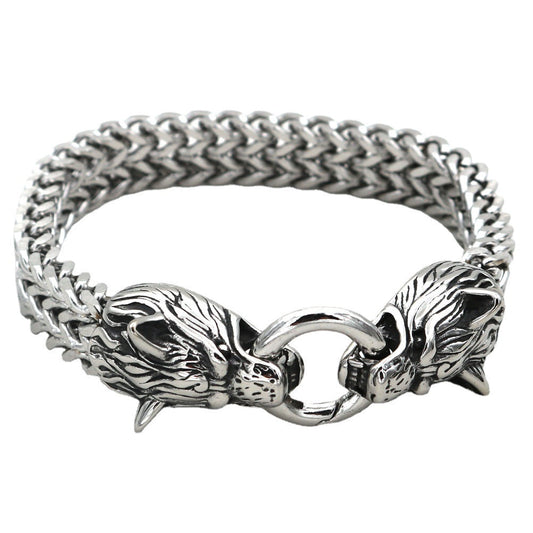 Wolf Head Titanium Steel Bracelet for Men – same ANTHEM. Soulmate Streetwear