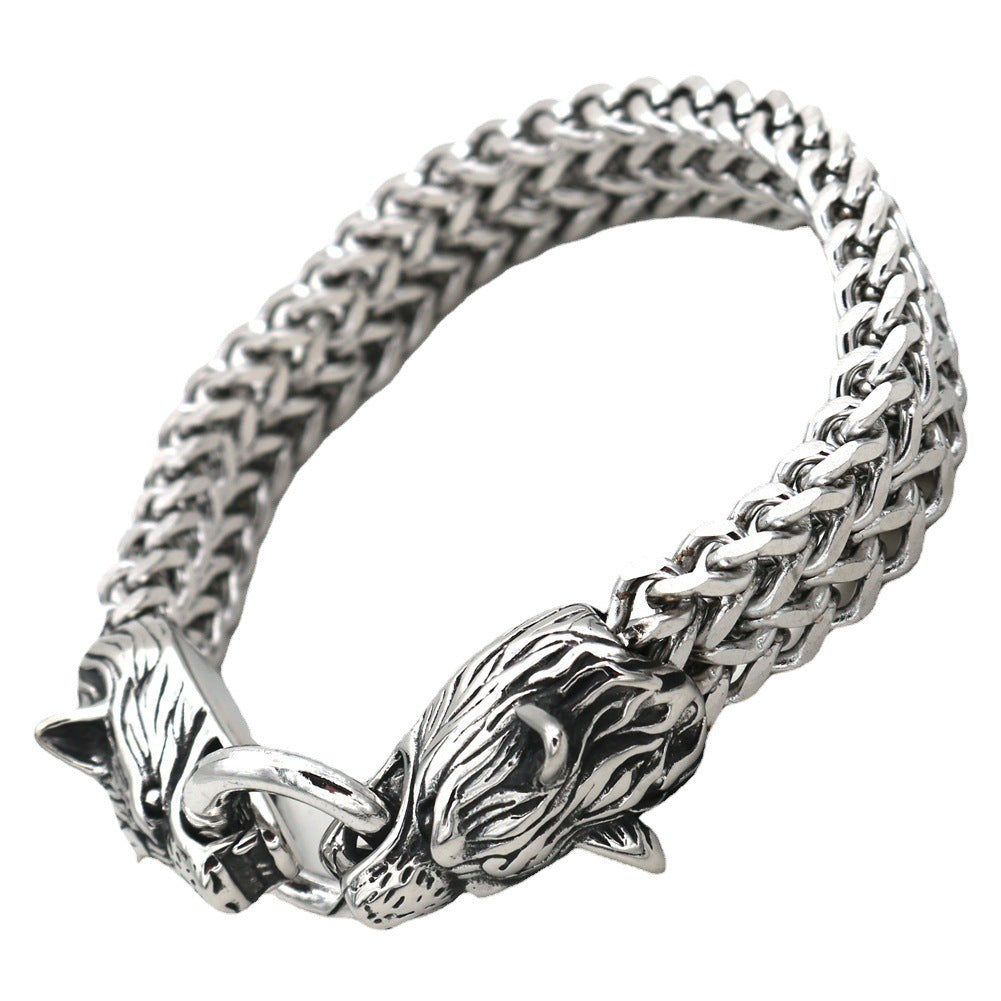 Wolf Head Titanium Steel Bracelet for Men – same ANTHEM. Soulmate Streetwear