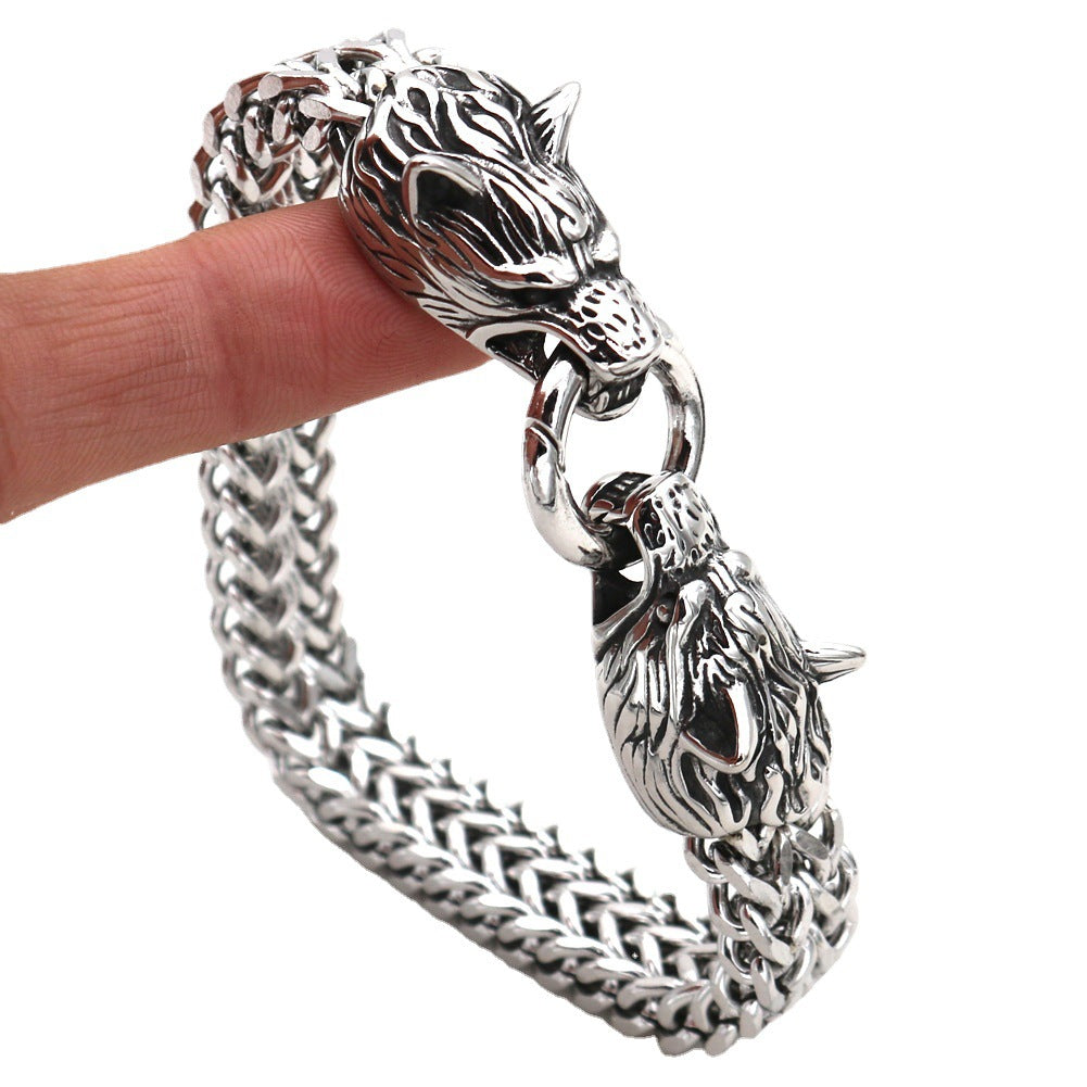 Wolf Head Titanium Steel Bracelet for Men – same ANTHEM. Soulmate Streetwear