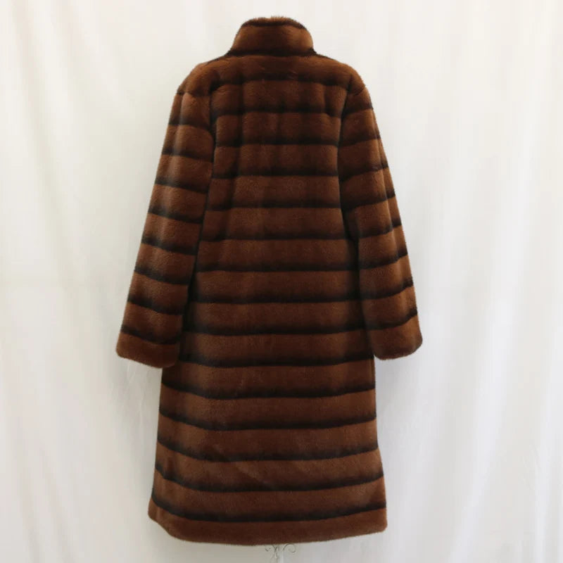 Women’s Faux Mink Fur Coat | Long Warm Winter Trench | same ANTHEM.