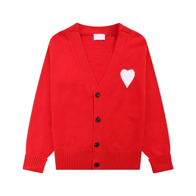 Women’s Heart Embroidered Cardigan – same ANTHEM | Dreamy Romantic French Chic for Soulmates - Red / S