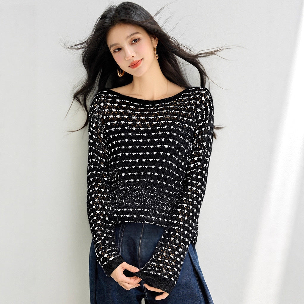 Women’s Linen Hollow Knit Crochet Top | same ANTHEM.