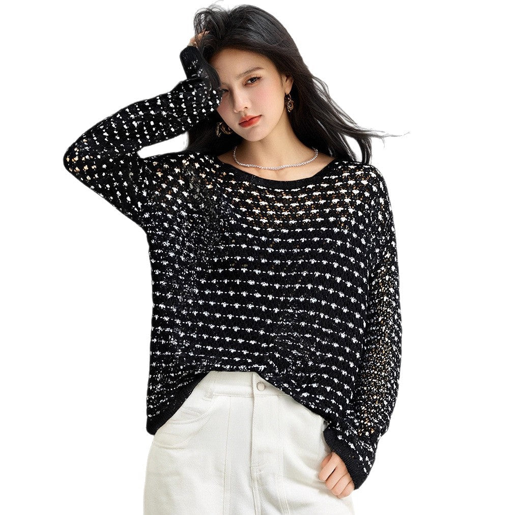 Women’s Linen Hollow Knit Crochet Top | same ANTHEM.