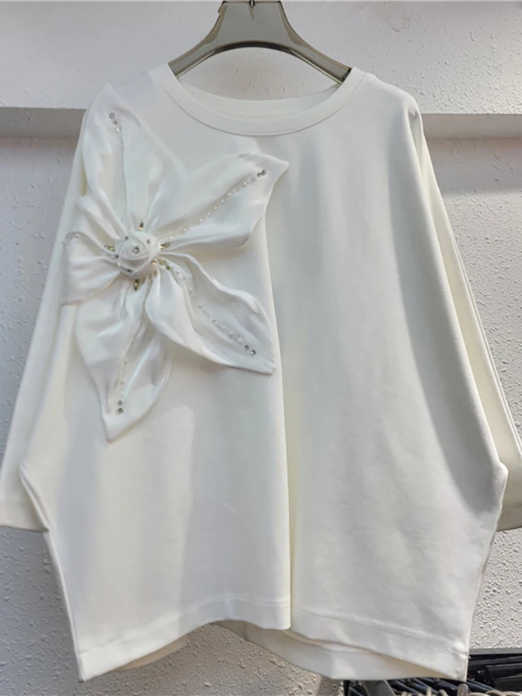 Women’s Loose Big Flower Design Top – same ANTHEM | Dreamy Romantic French Chic for Soulmates