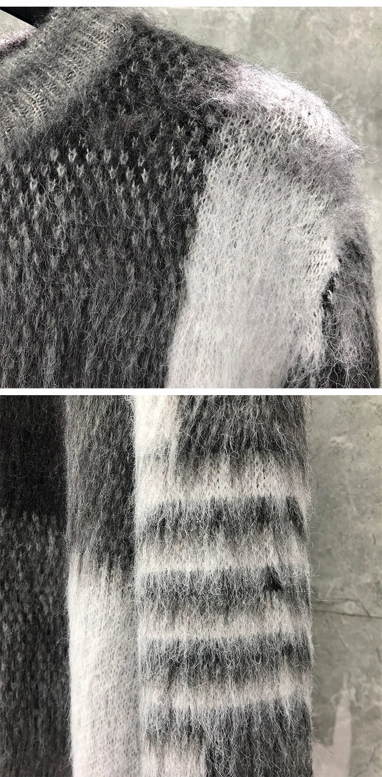 Women’s Mohair Check Sweater | Korean Designer Pullovers | same ANTHEM.