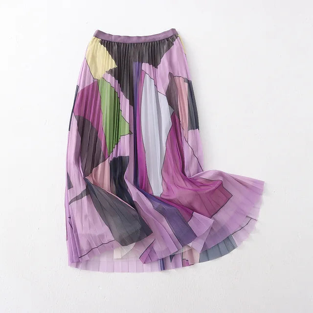 Women’s Pleated Tulle Skirt | High Waist Fairy Mesh Skirt | same ANTHEM. - Purple