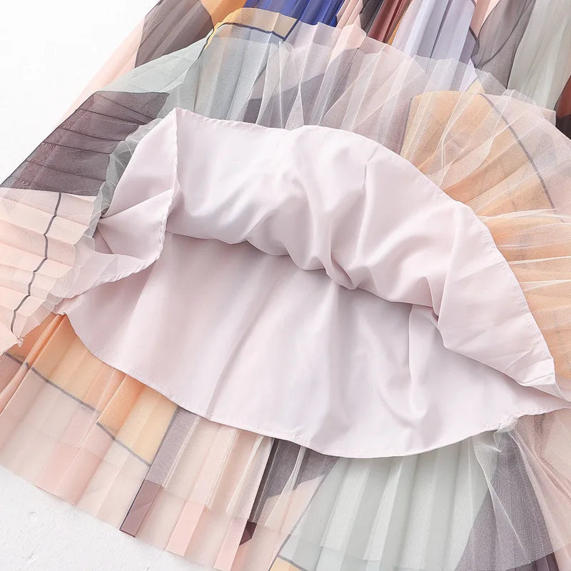 Women’s Pleated Tulle Skirt | High Waist Fairy Mesh Skirt | same ANTHEM.