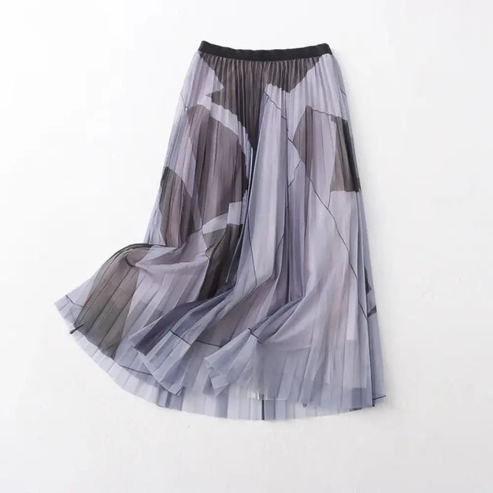 Women’s Pleated Tulle Skirt | High Waist Fairy Mesh Skirt | same ANTHEM. - Grey