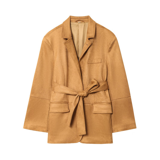 Women’s Suede Blazer Jacket | same ANTHEM Soulmate Streetwear - Bronze / XS