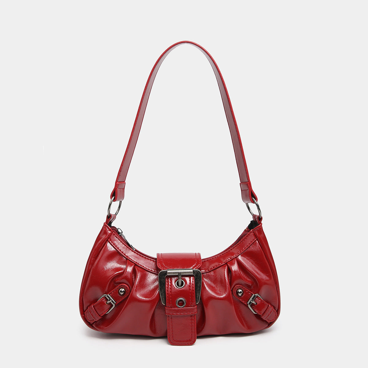 Women’s Vintage Two-Tone Leather Shoulder Bag | same ANTHEM. - Wine Red - Bag