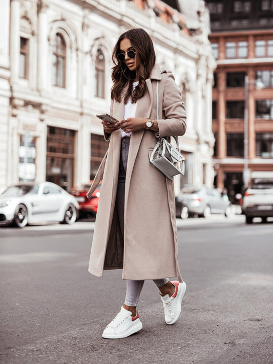 Woolen V-Neck Jacket for Women | Cozy Streetwear | same ANTHEM. - Apricot / S