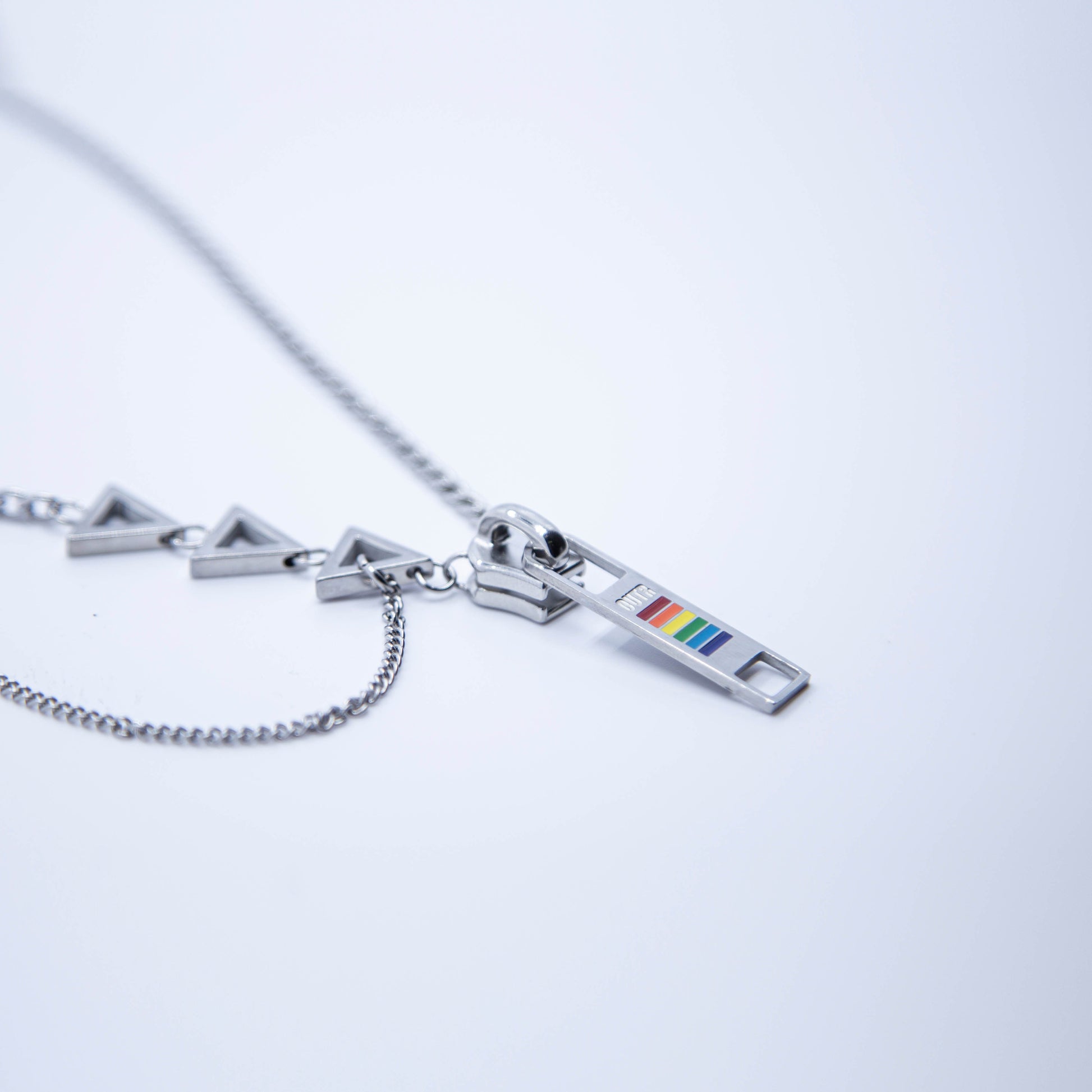 Zipper Design Couple Necklace | same ANTHEM Soulmate Jewelry & Streetwear - Silver
