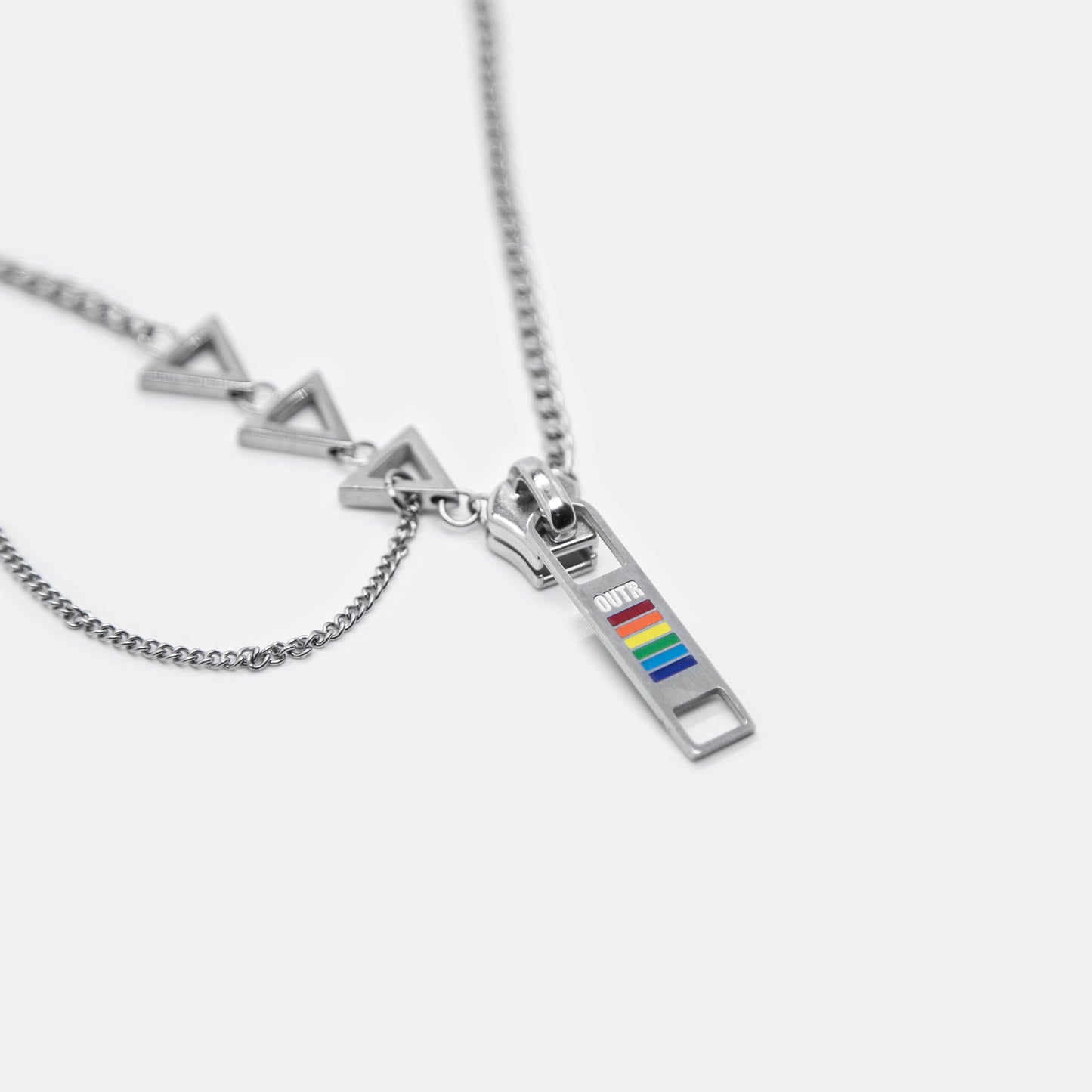 Zipper Design Couple Necklace | same ANTHEM Soulmate Jewelry & Streetwear - Silver