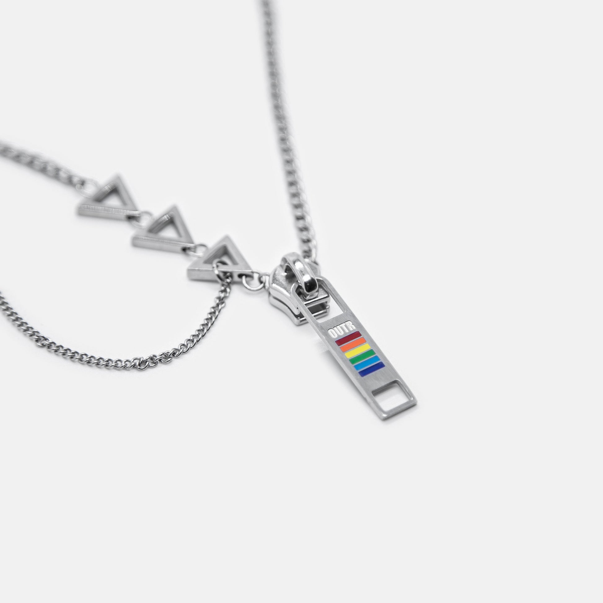 Zipper Design Couple Necklace | same ANTHEM Soulmate Jewelry & Streetwear - Silver
