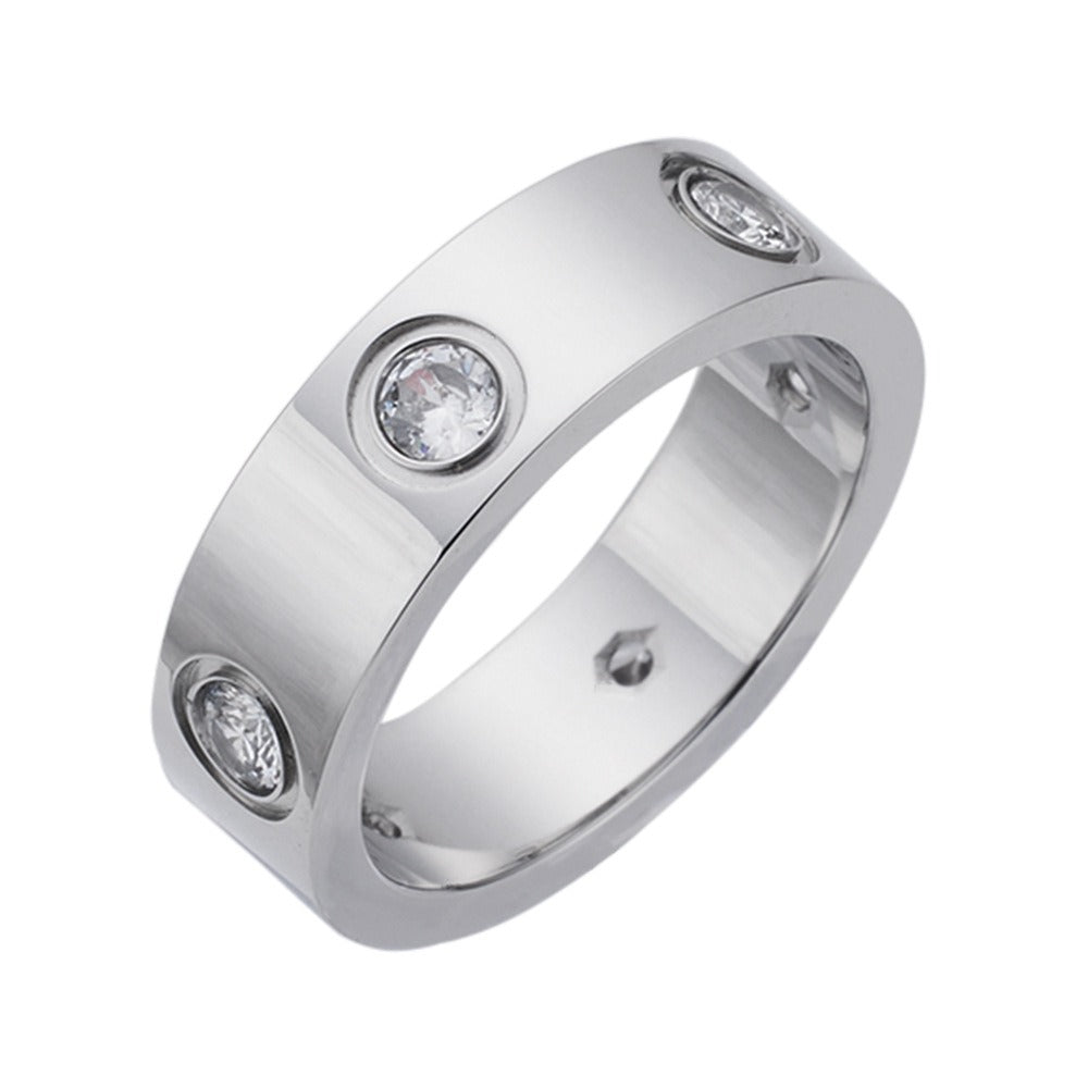 Zircon Inlaid Titanium Steel Ring – Soulmate Streetwear | same ANTHEM