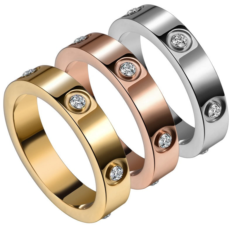 Zircon Inlaid Titanium Steel Ring – Soulmate Streetwear | same ANTHEM