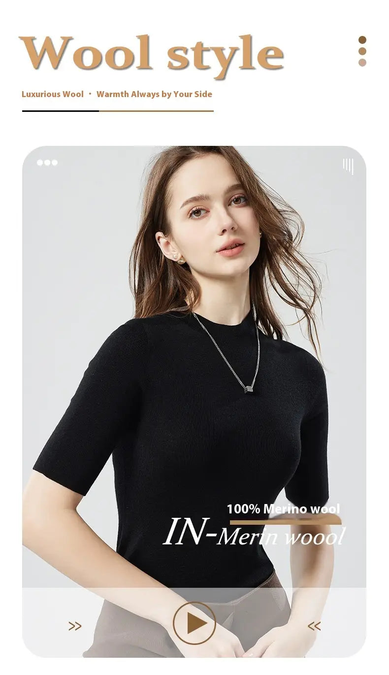 Woolen Turtleneck Short Sweater | same ANTHEM.