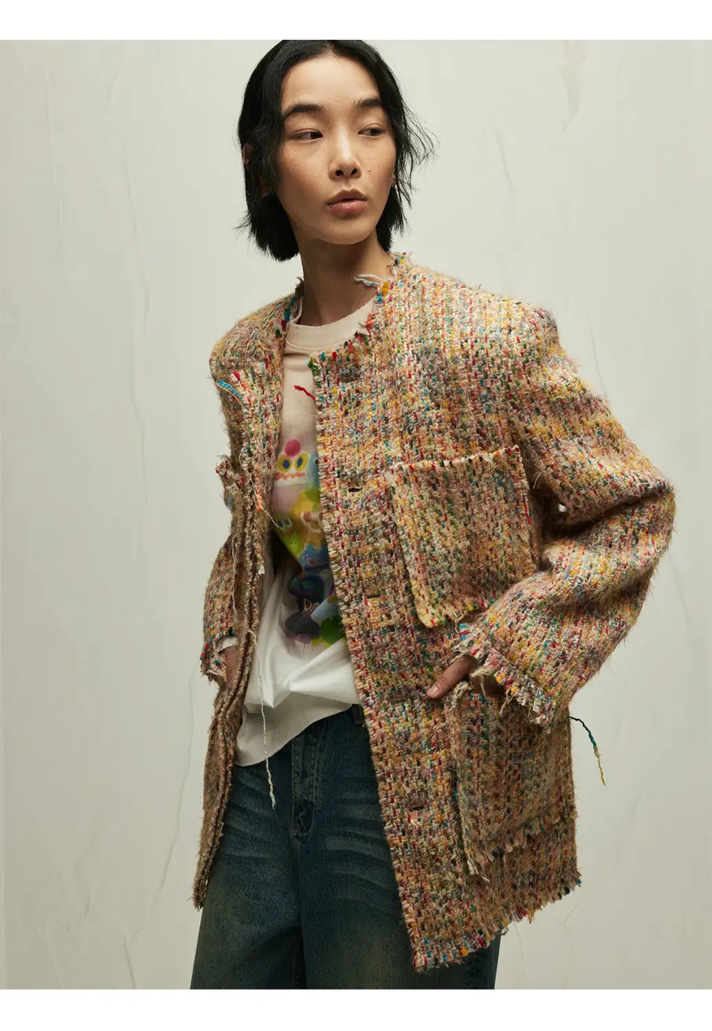 Colorful Fringed Suit Jacket | same ANTHEM.