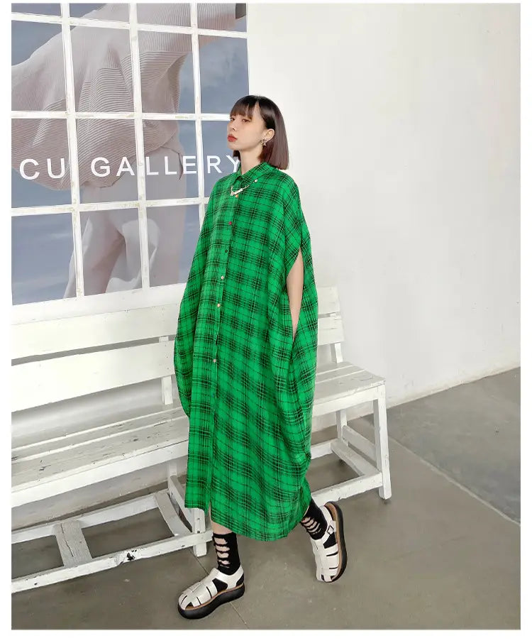 French Vintage Plaid Bat Sleeve Dress | same ANTHEM.