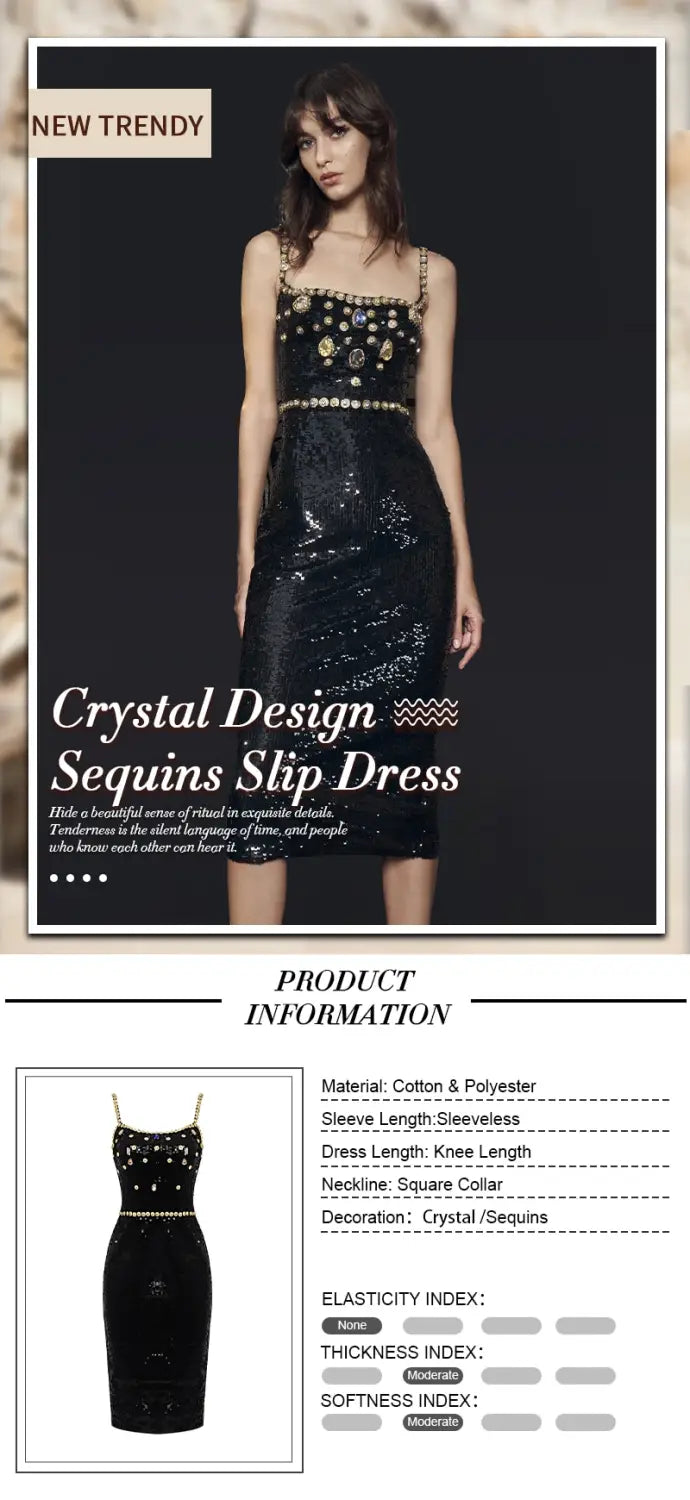 Elegant Crystal Sequin Dinner Dress | same ANTHEM.