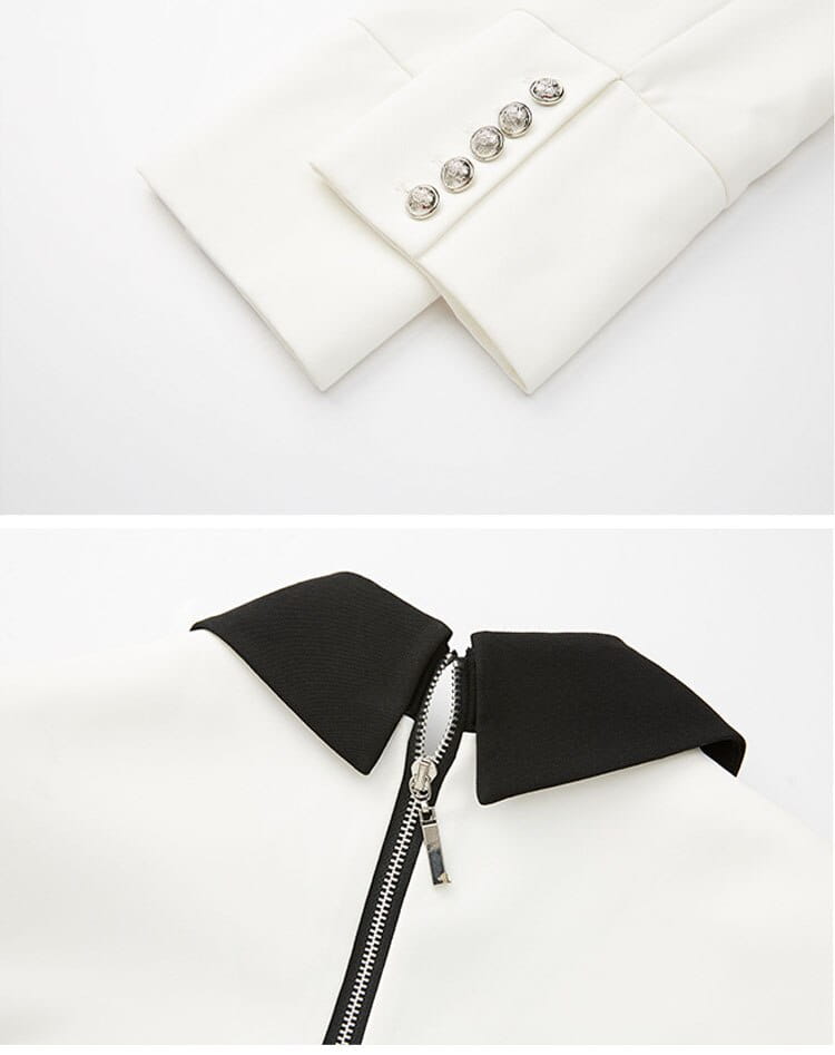 Black & White Mesh Waist Dress | same ANTHEM.