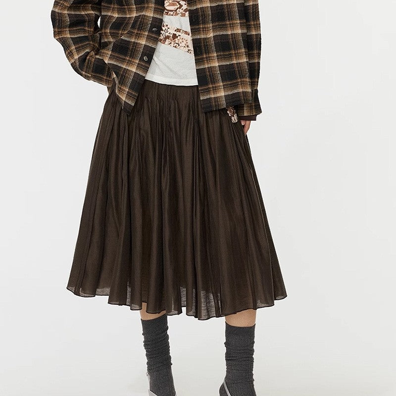 Pleated A-Line Mid-Length Skirt | same ANTHEM.