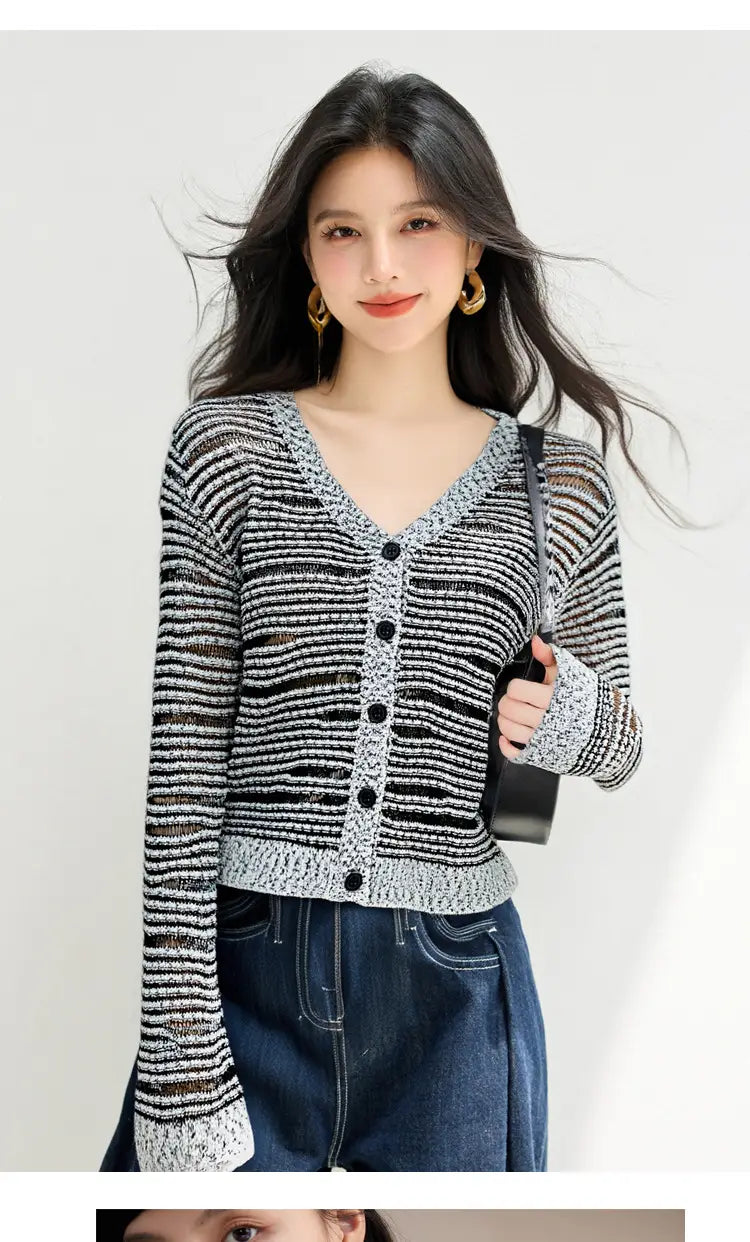 French Style Gray Knit Cardigan | same ANTHEM.