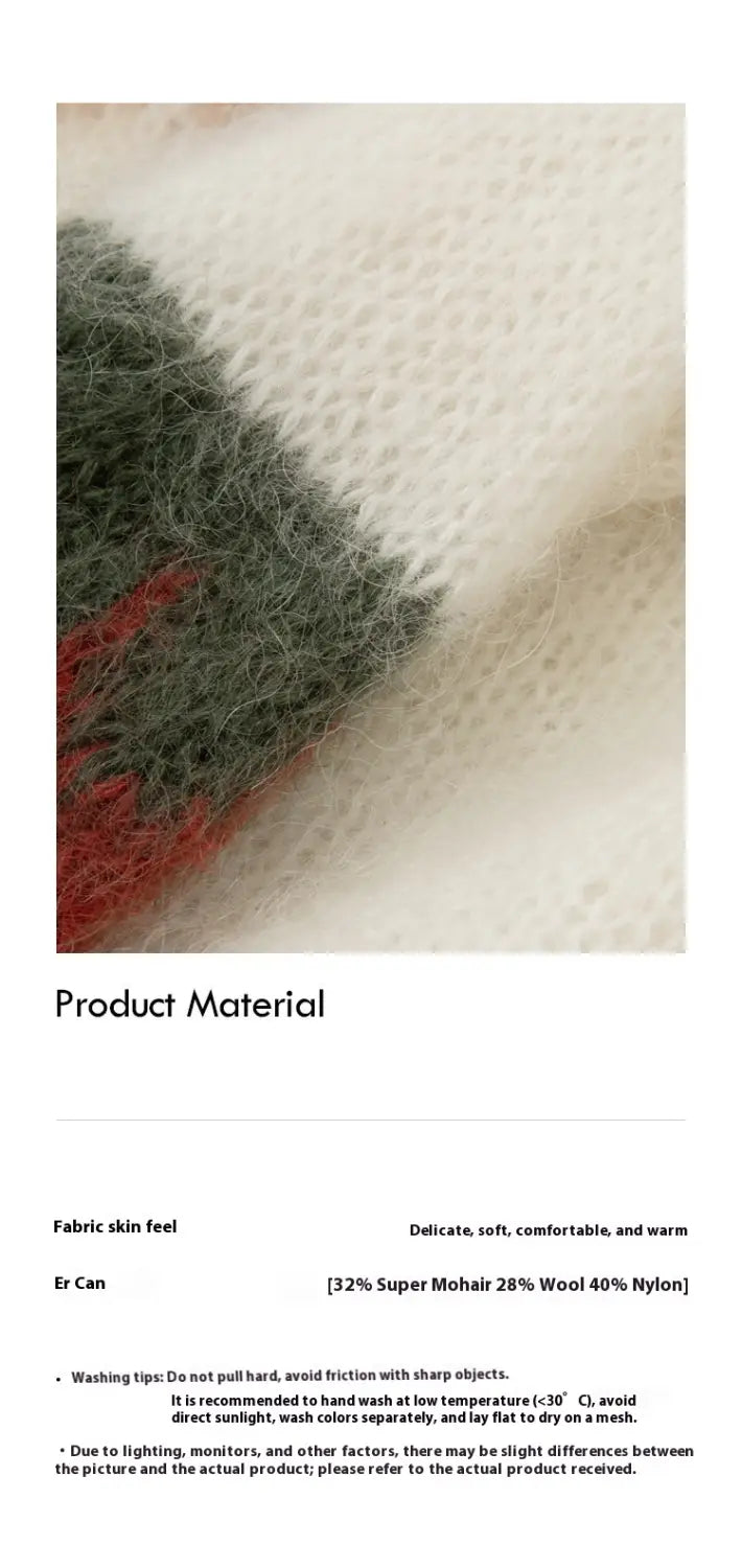 Simple All-matching Cream Strawberry Mohair Clothing