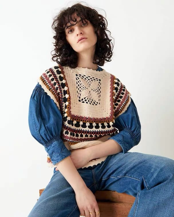 Crochet Knitted Pullover | same ANTHEM.