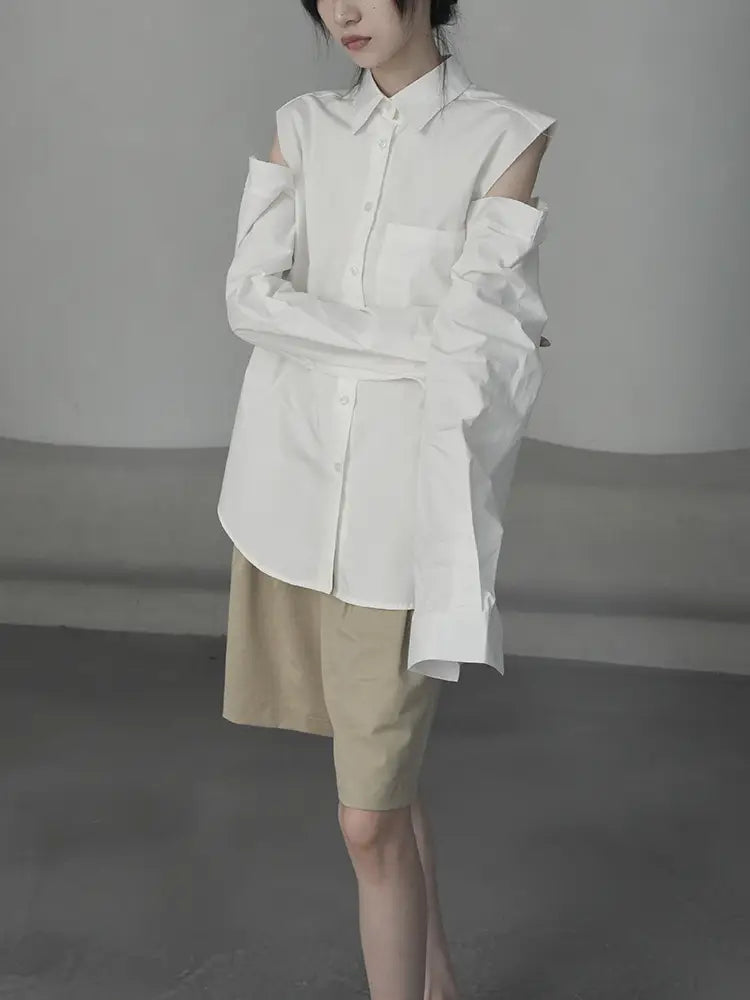 Off-Shoulder White Shirt | same ANTHEM.