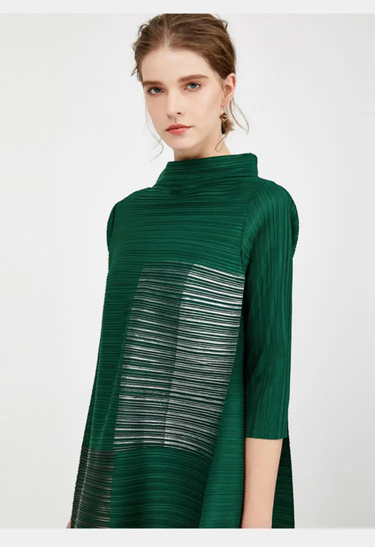 Stand Collar Gilded Loose Dress | same ANTHEM.