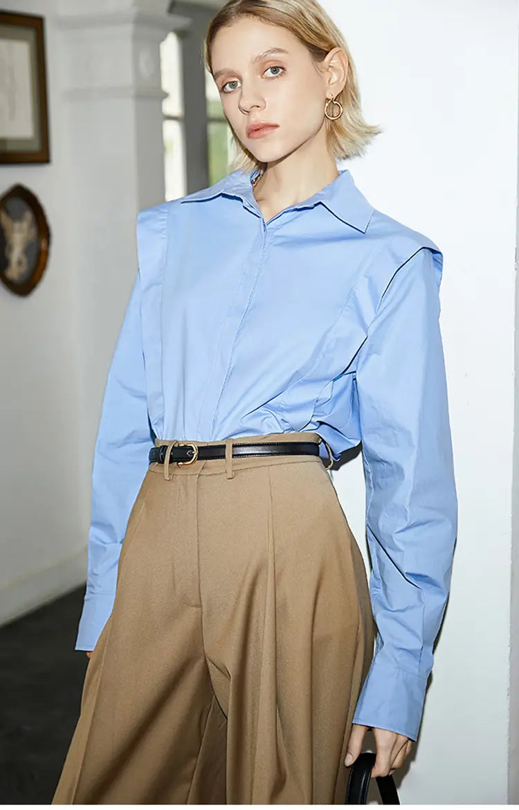 Long Sleeve Lapel Blouse | same ANTHEM.