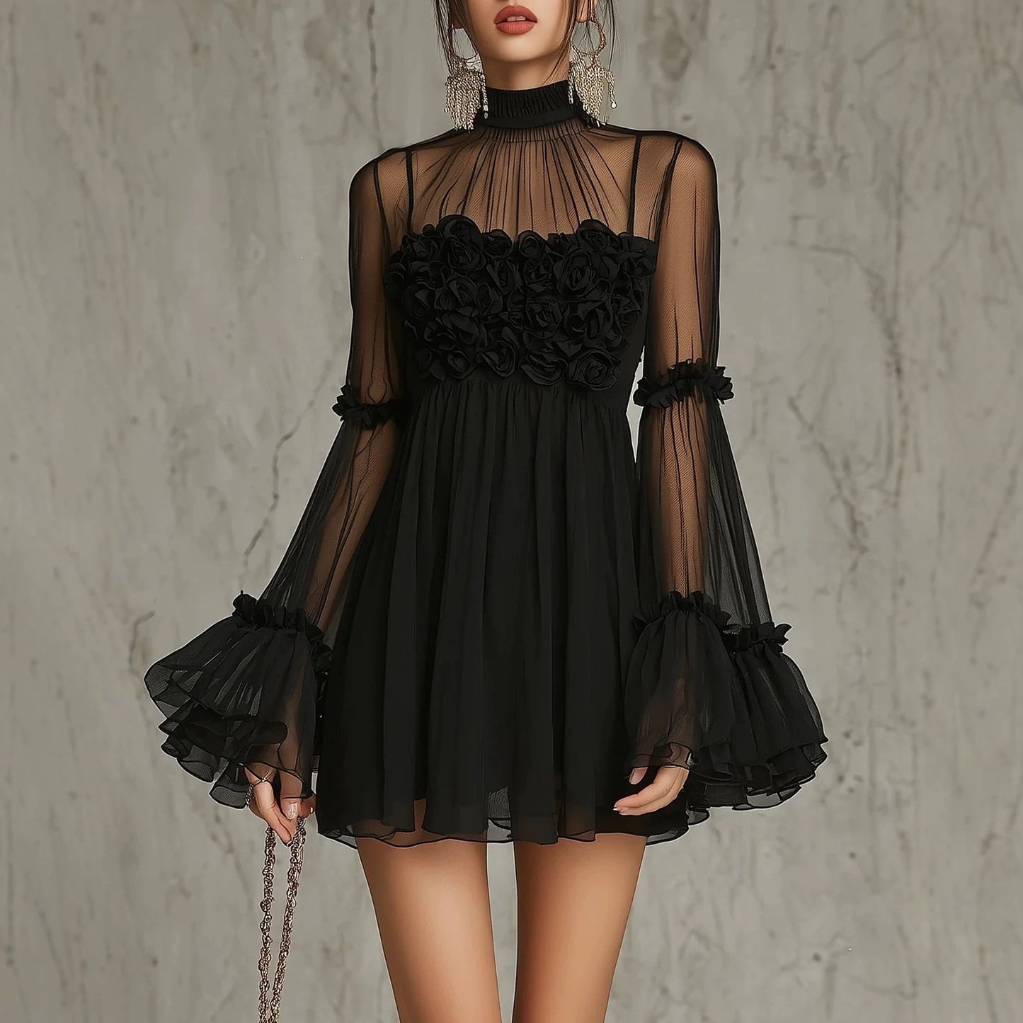 Flared Sleeve Lace Dress | same ANTHEM.