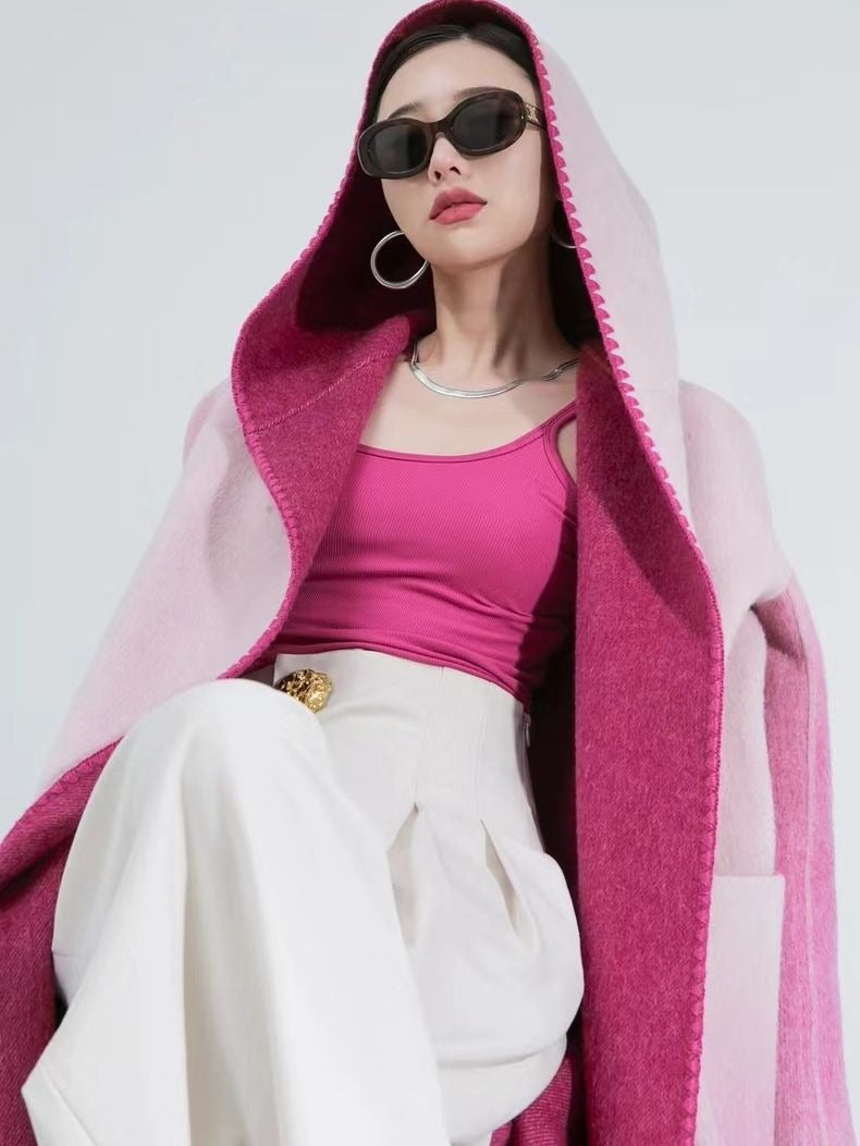 Woolen Two Sided Hooded Coat | same ANTHEM.