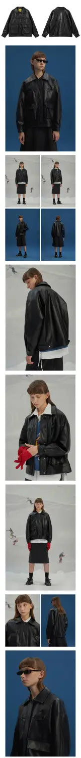 Leather biker jacket