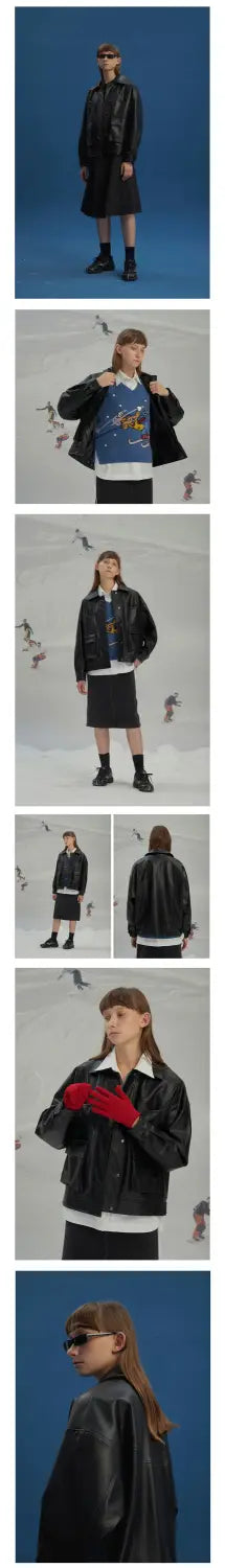 Leather biker jacket