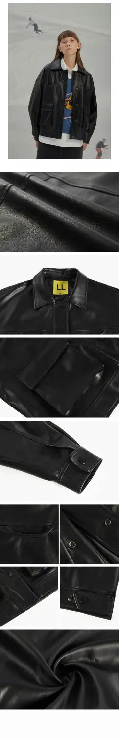 Leather biker jacket