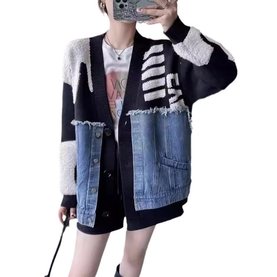 Casual Knitted Denim Coat | same ANTHEM.